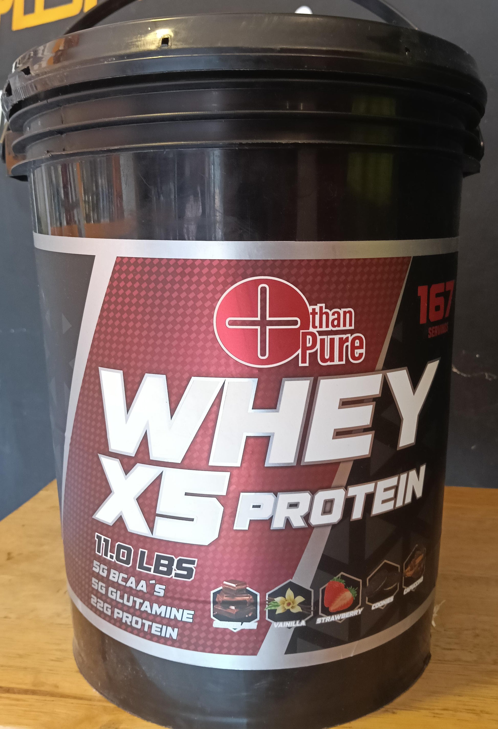 MTP CUBETA WHEY X5 PROTEIN CHOCOLATE, VAINILLA, FRESA, CAPUCCINO, COOKIE 5KG